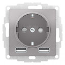 SO+USB РОЗЕТКА A+A, мех, АЛЮМИНИЙ