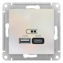 USB РОЗЕТКА A+С, мех, ЖЕМЧУГ