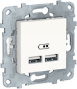 Розетка USB Unica New (USB, под рамку, с/у, белая)