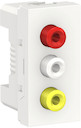 UNICA MODULAR розетка 3 RCA, 2 модуля, белый