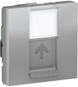 UNICA MODULAR розетка компьютерная,RJ45,одиночная, кат.5е UTP, 2 модуля,алюминий