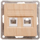 W59 РОЗЕТКА двойная RJ11+RJ45, 160В, 1А, кат.5E, механизм, СОСНА