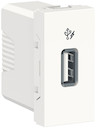 UNICA MODULAR розетка USB, 5 В / 1000 мА, 1 модуль белый