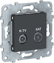 UNICA NEW розетка R-TV/SAT, одиночная, антрацит