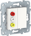 UNICA NEW розетка 3 RCA, белый