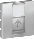 UNICA MODULAR лиц.панель RJ45, одиночная, без коннектора, 2 модуля, алюминий