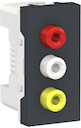 UNICA MODULAR розетка 3 RCA, 2 модуля, антрацит