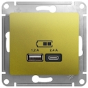 USB РОЗЕТКА A+С, мех, ФИСТАШКОВЫЙ