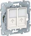 Розетка компьютерная Unica New (2xRJ45, cat.5e, UTP, под рамку, с/у, белая)