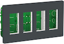 UNICA SYSTEM+ БЛОК скрытой установки 4х2 антрацит