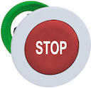ГОЛОВКА ДЛЯ КНОПКИ 22ММ С ВОЗВРАТОМ, КРАС, ЗАПОД, ПЛАСТИК, МАРКИРОВКА "STOP" C1