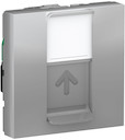 UNICA MODULAR розетка компьютерная,RJ45,одиночная, кат.5е STP,2 модуля,алюминий