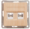 W59 РОЗЕТКА двойная компьютерная RJ45 кат.5E, механизм, СОСНА