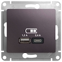 USB РОЗЕТКА A+С, мех, СИРЕНЕВЫЙ ТУМАН