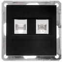 Розетка комбинированная W59 (RJ45+RJ11, под рамку, с/у, черный бархат)