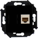 Розетка компьютерная Simon 15 (RJ45, cat.5e, под рамку, с/у, черный глянец)