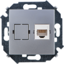 Розетка компьютерная Simon 15 (RJ45, cat.5e, под рамку, с/у, алюминий)