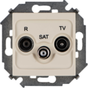Розетка телевизионная Simon 15 (R+TV+SAT, под рамку, с/у, слоновая кость)
