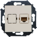 Розетка компьютерная Simon 15 (RJ45, cat.5e, под рамку, с/у, слоновая кость)