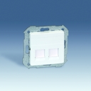 Крышка розетки информационной Simon 82 (2хRJ45/RJ12, алюминий)