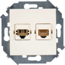 Розетка информационная Simon 15 (RJ45+RJ11, под рамку, с/у, слоновая кость)
