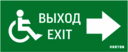 пиктограмма "МГН движение / НАПРАВО / ВЫХОД" для аварийно-эвакуационного светильника ip20