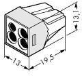 PUSHWIRE CONN.4-P.GREY SPEC.OPENING