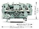 Клемма трехпроводная проходная 0.25-2.5(4)мм.кв. на DIN рейку
