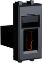 HDMI розетка модульная, тип А-А, Avanti, Закаленная сталь, 1 модуль