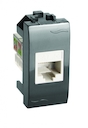 ДКС 77654N Компьютерная розетка RJ-45, кат.5Е (8P8C, Hyperline, Dual IDC: 110&Krone), черная, 1мод. DKC
