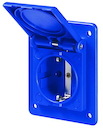 Розетка панельная, IP54, с увеличенным фланцем 70x87