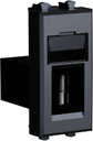 USB 2.0 розетка модульная, тип А-А, "Avanti", "Закаленная сталь", 1 модуль