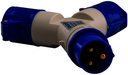 Адаптер силовой двухлучевой 1012-16А-6h-220AC-2P+PE-IP44