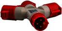 Адаптер силовой трехлучевой 1013-14-16А-6h-380AC-3P+PE-IP44