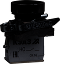 Кнопка КМЕ4610мС-черный-1но+0нз-цилиндр-IP65-