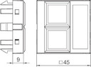 Корпус компьютерной розетки Modul45 (прямой) 45х45мм DTG-02LE AL1 серебр. OBO 6119308