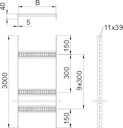 Лоток лестничный для судостроения 1000х40 L3000 сталь 5мм SL 62 200 SG OBO 7097239