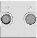 Накладка для TV-R-SAT розетки 2мод. Zenit серебристый ABB 2CLA225010N1301