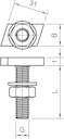 1148056 Болт с прямоугольной головкой M6x30mm ACMHB M6x30 ZL