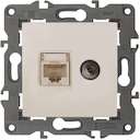 14-3110-02 Эл/ус ЭРА Розетка RJ45+TV, IP20, сл.кость