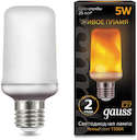 Лампа светодиодная 5Вт 1500К E27 T65 Corn Flame Gauss 157402105
