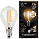 Лампа светодиодная Filament Globe 7Вт 2700К E14 step dimmable Gauss 105801107-S