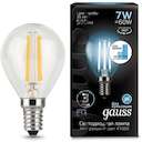 Лампа светодиодная Filament Globe 7Вт 4100К E14 step dimmable Gauss 105801207-S
