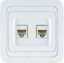 Розетка компьютерная 2-м CAT 5 СП Mimoza 16А IP20 бел./бел. Makel 12036