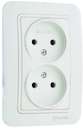 Розетка 2-м СП Lillium 16А IP20 без заземл. бел./бел. Makel 70017