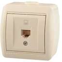 Розетка компьютерная 1-м ОП Ната RJ45 крем. Lezard 710-0300-139
