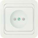 Розетка 1-м СП Mimoza 10А IP20 защ. шторки без заземл. бел./бел. Makel 12052