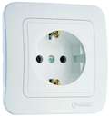 Розетка 1-м СП Lillium 16А IP20 с заземл. бел. /бел. Makel 70028