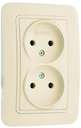 Розетка 2-м СП Lillium 16А IP20 без заземл. крем/крем Makel 70217