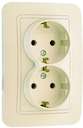 Розетка 2-м СП Lillium 16А IP20 с заземл. крем/крем Makel 70282
